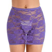 NEUER sexy Damen Rock aus Spitze lila Gr. XS - 223042