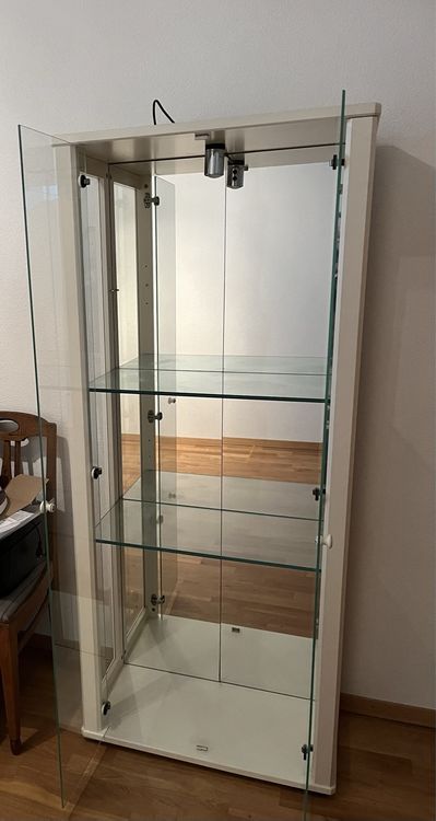 Glasvitrine mit Spiegel an Rückwand, Glasböden 197x100x36cm (Gebraucht