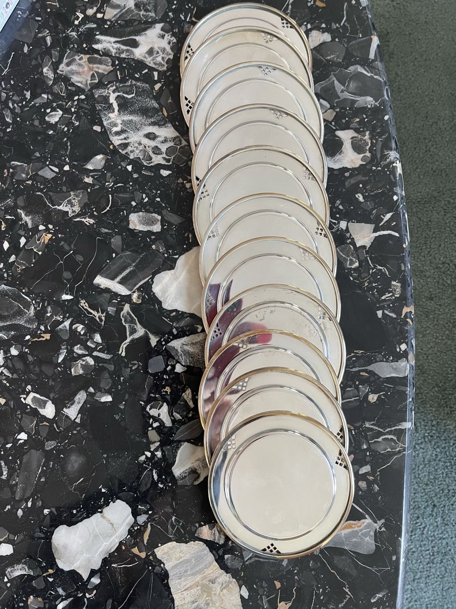 Sottobicchieri: Untersetzer versilbert  11 kleine 2 Grosse – Usato da Oensingen venduto da August1955 3