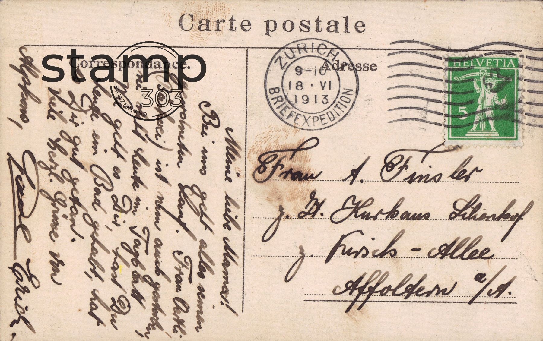 Cartoline postali: 1913 AK Linth mit Selbsanft – Usato da Eggersriet venduto da stamp303 1