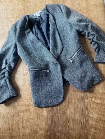 H&M BLAZER/JACKE GR.38/M schwarz/grau Fischgrat