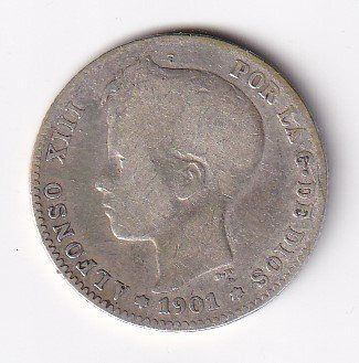 Tutti le monete: Spanien 1 peseta 1901 – Usato da Neuchâtel venduto da karlpierrino