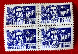 Briefmarken aus Sowjetunion (CCCP)  4er Block gestempelt 