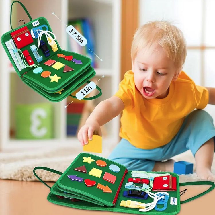 Alongen Montessori Busy Board - Sensorik Spielzeug Aus Filz Ab 1 Jahr