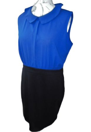 Gr. 40/42 kurzes Kleid Rockkleid  blau weit  / schwarz eng