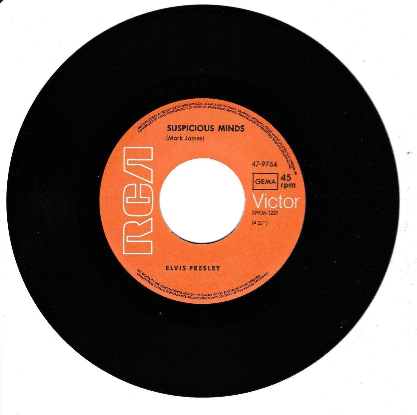 Dischi in vinile: Elvis Presley - Suspicious Minds 7" Vinyl 1969 – Usato da Tübach venduto da JamesStone 2