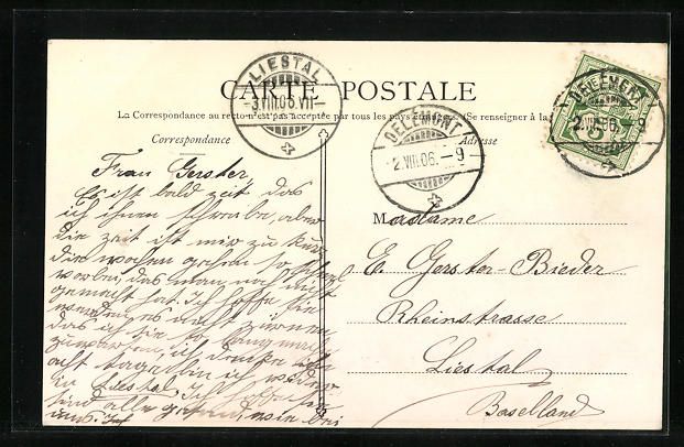 Cartoline postali: AK Delémont, Vue générale, 1906 – Usato da Berlin venduto da bartko-reher 1