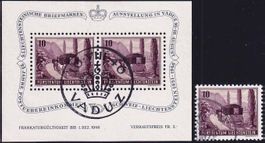 1946 LIE, Sonderblock + Einzelwert, Nr. W19 + W18 gest.