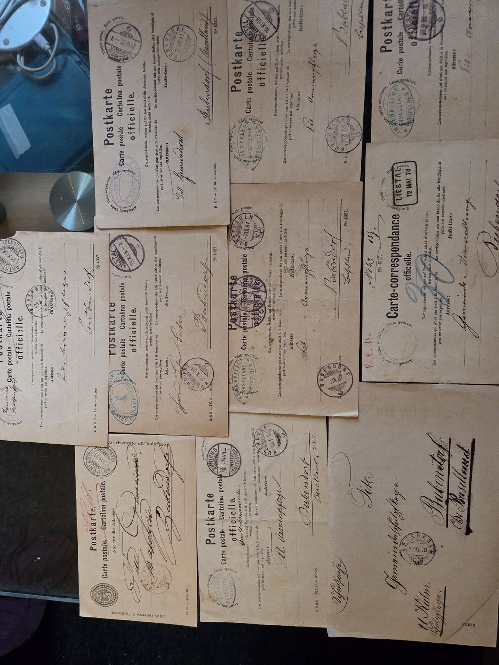 Ansichtskarten: 10 Antike Schweizer Postkarten 1878 bis 1899 – Gebraucht aus Riehen von str_2msn