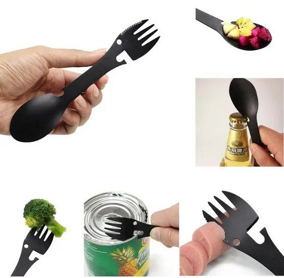 Set di posate: Göffel  5 in 1 Gabel Messer Löffel Multifunktionstool Metall – Nuovo e nell'imballaggio originale da Walenstadt venduto da SchnaeppchenRabe 1