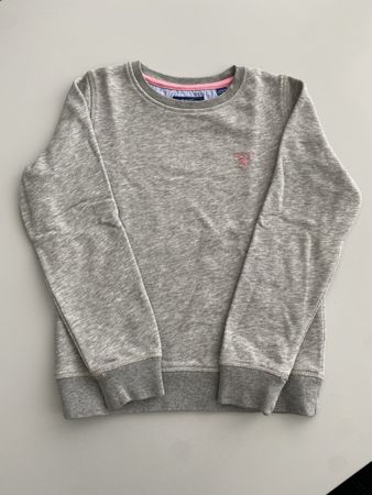 GANT Pullover, Gr. 122/128, grau mit rosa Symbol