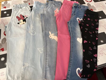 6 paia di pantaloni bambina 128 (7-8 anni)