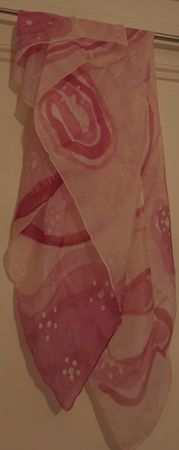 Leichter Sommer Schal, Seide, Pink, Handbemalt, Unikat