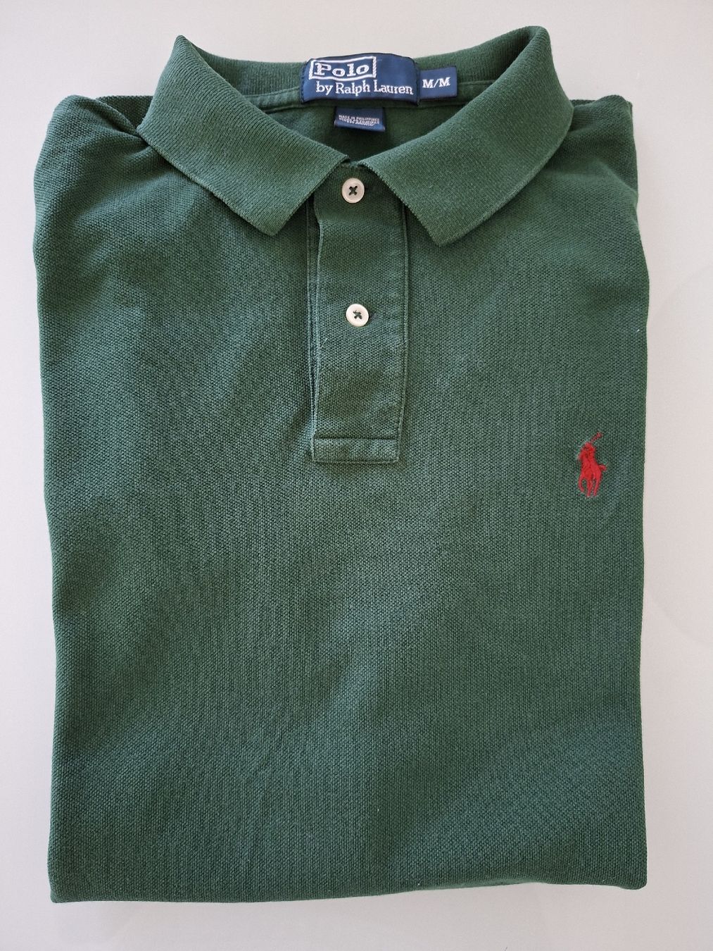 Ralph Lauren Magliette Polo: Polo en maille verte avec col classique, M – Usato da Renens VD venduto da ser_j2fn
