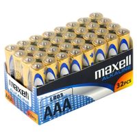 32 x Maxell Alkaline AAA, LR03, Box Pack Ablaufdatum 2029