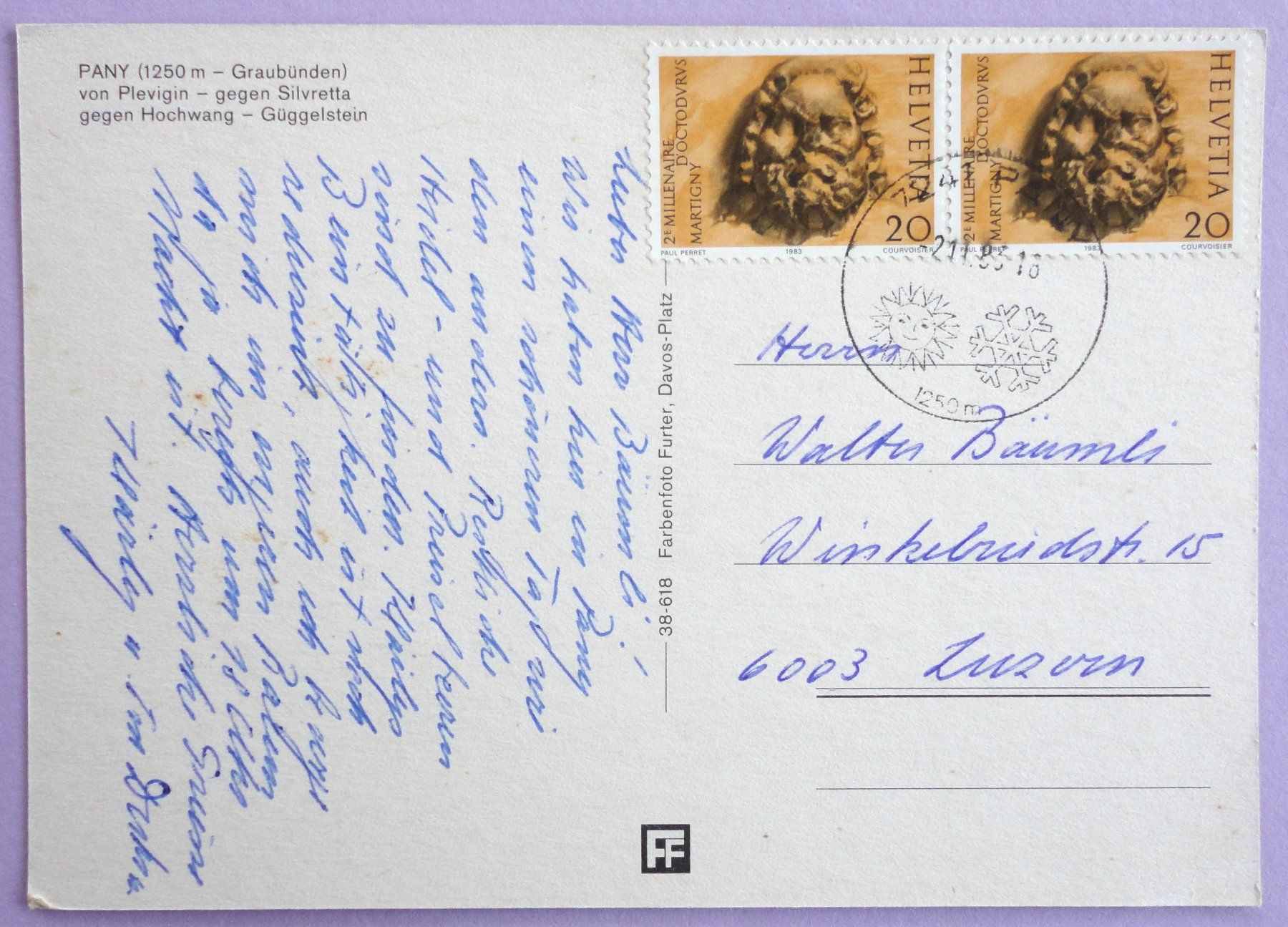 Cartes postales: Pany 1250 m – D'occasion à Fétigny par Billy2miny 1