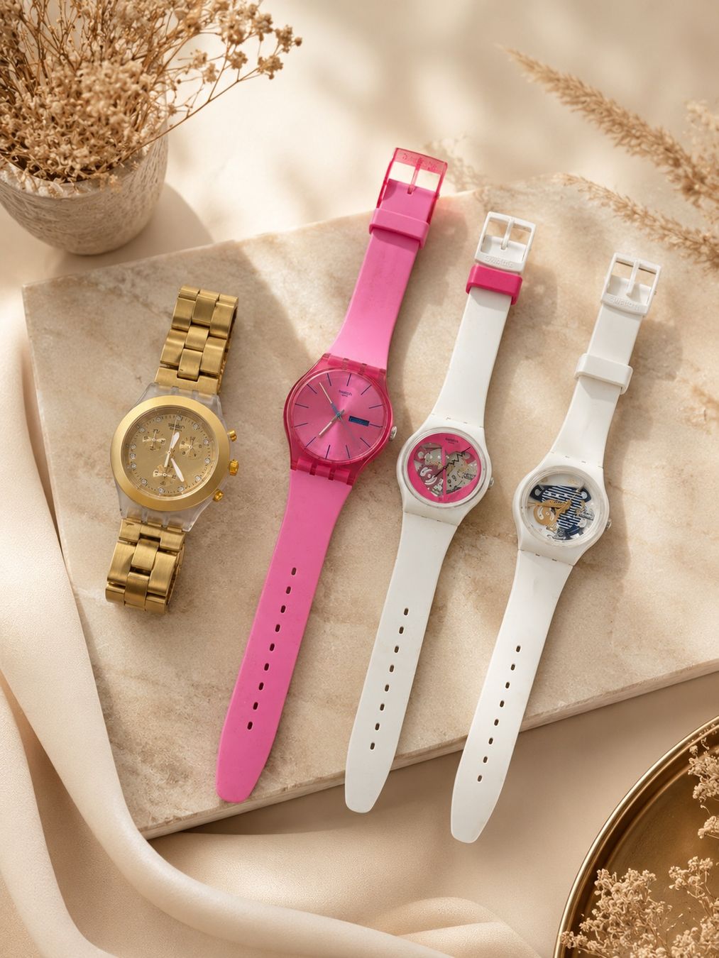 Swatch Uhren: Lot de 4 montres Swatch occasion – Gebraucht aus Cudrefin von Carolomino01