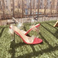 Transparente rosa Sommersandalen, Größe 40