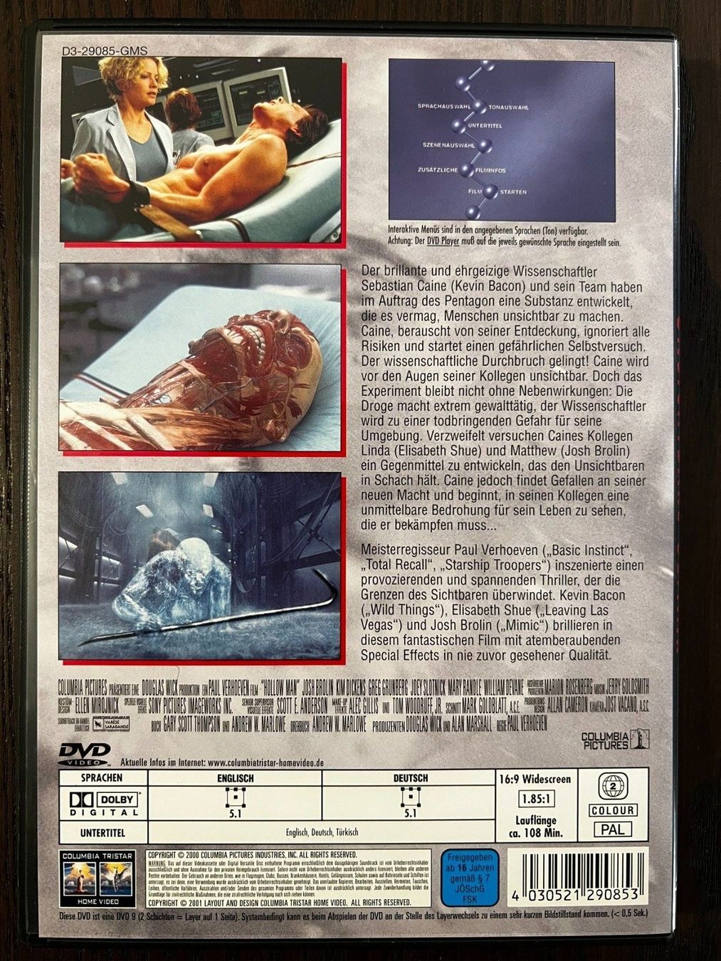 Tutti i DVDs: Hollow Man – Usato da Zürich venduto da FilmFreunde 1