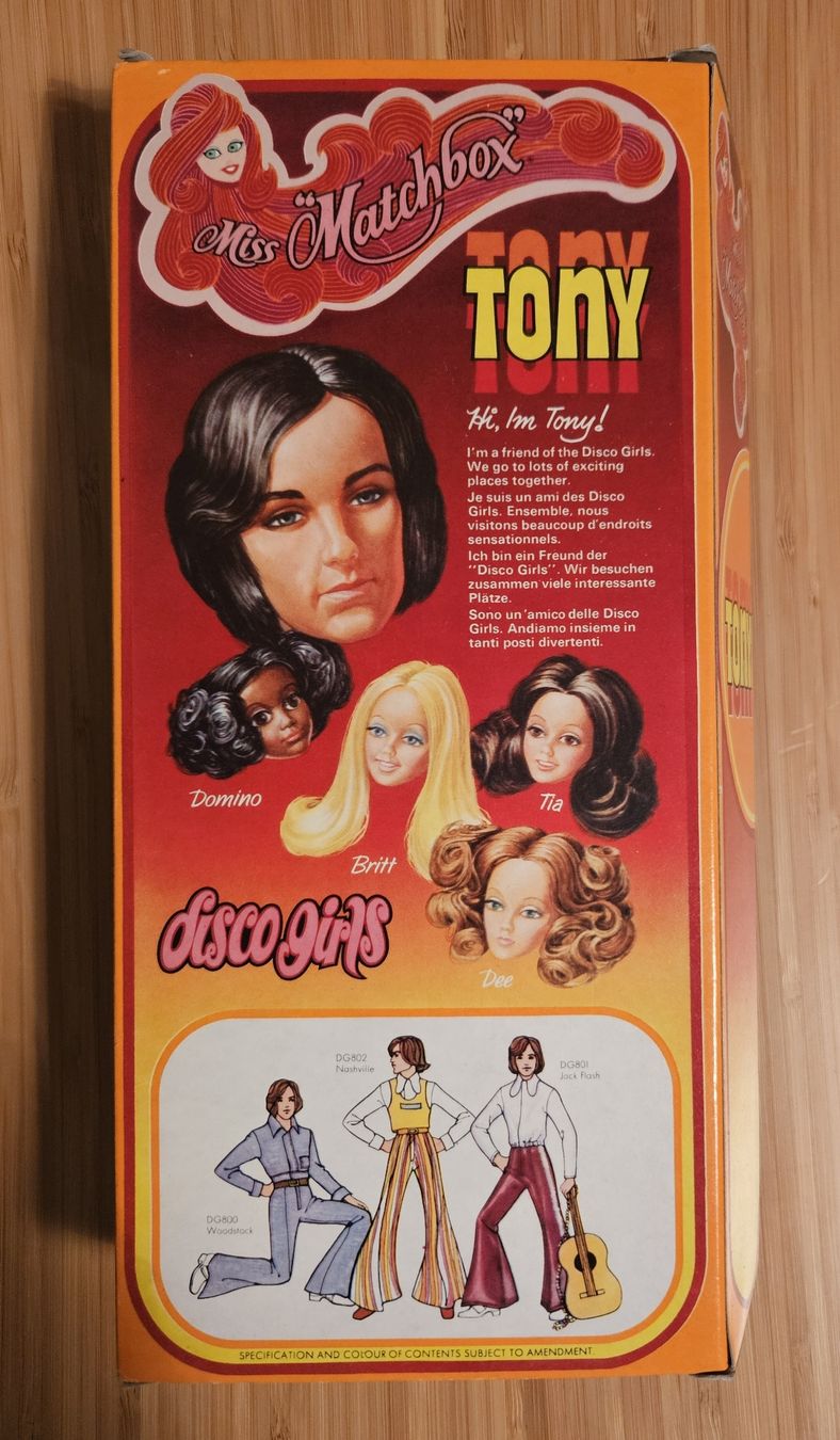 Hasbro Statuette: Miss Matchbox Disco Tony Hasbro 1973 – Nuovo e nell'imballaggio originale da Sarnen venduto da rockola02 1