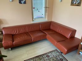 Modern Leather Corner Sofa - Excellent Condition