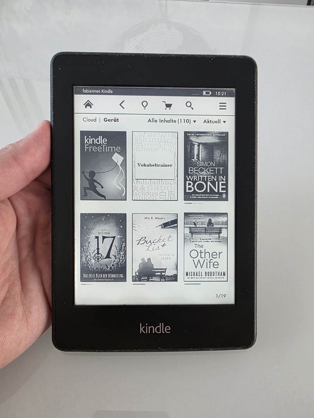 Amazon Tablet PC: Kindle Paperwhite inkl. Lederhülle – Gebraucht aus Kriens von eldo1990