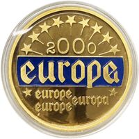 Pièce commémorative Europe 2000, parfait état, rare!