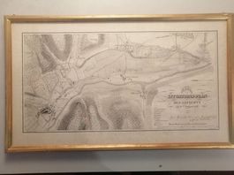 Stich antike Karte Liestal, Situationsplan des Gefechts 1831