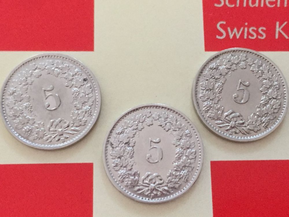 Alle Münzen: 5 Rappen - TRIO 1932 Ni, -vz – Gebraucht aus Elsau von herbybay 1