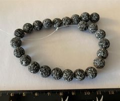 24 perles Lave grise, rondes 10 mm / Lava