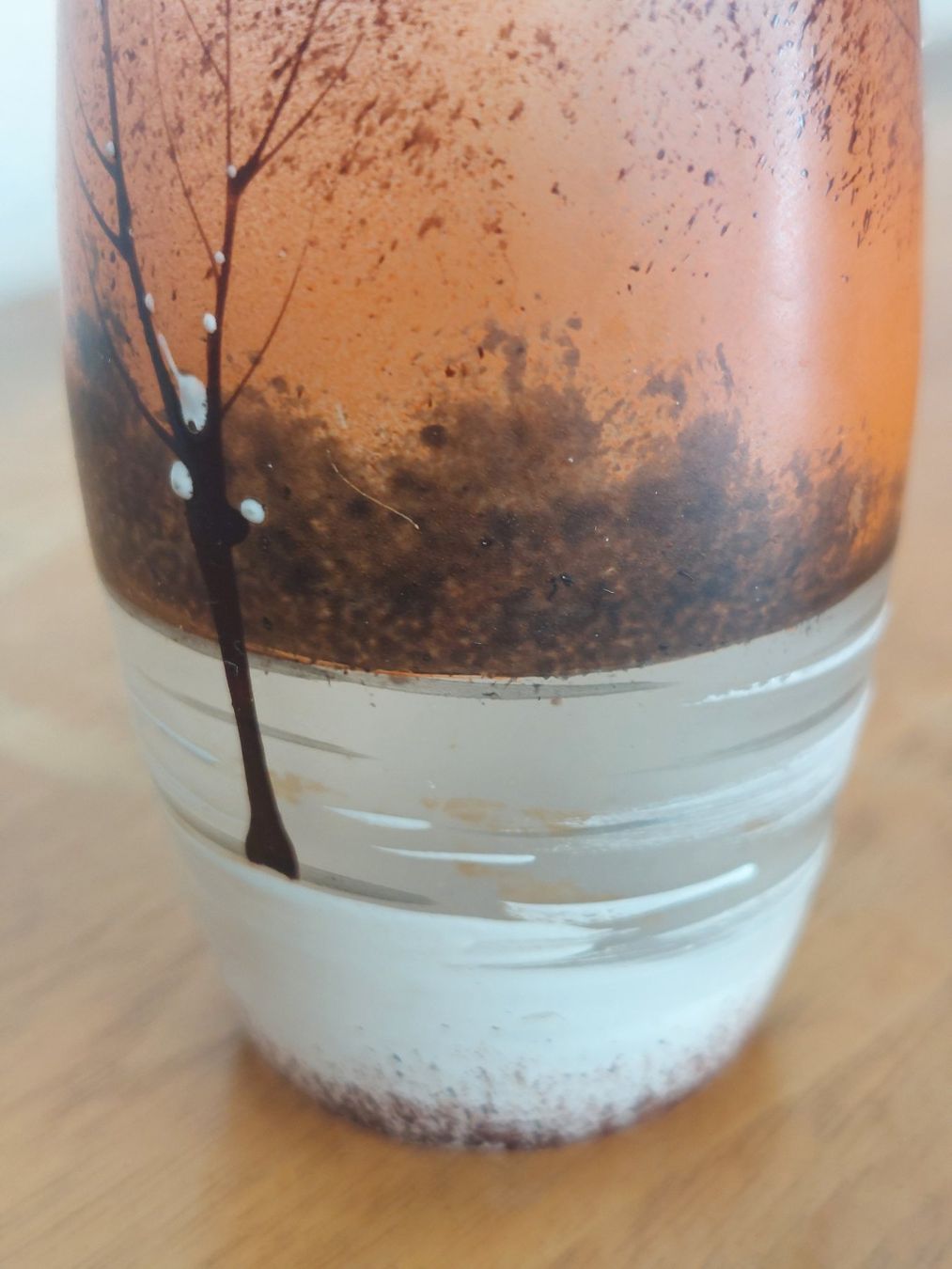 Vasi & Recipienti: Jugendstil Miniatur  Glasvase mit Winterlandschaft – Usato da Hergiswil NW venduto da maiette-23.N 4