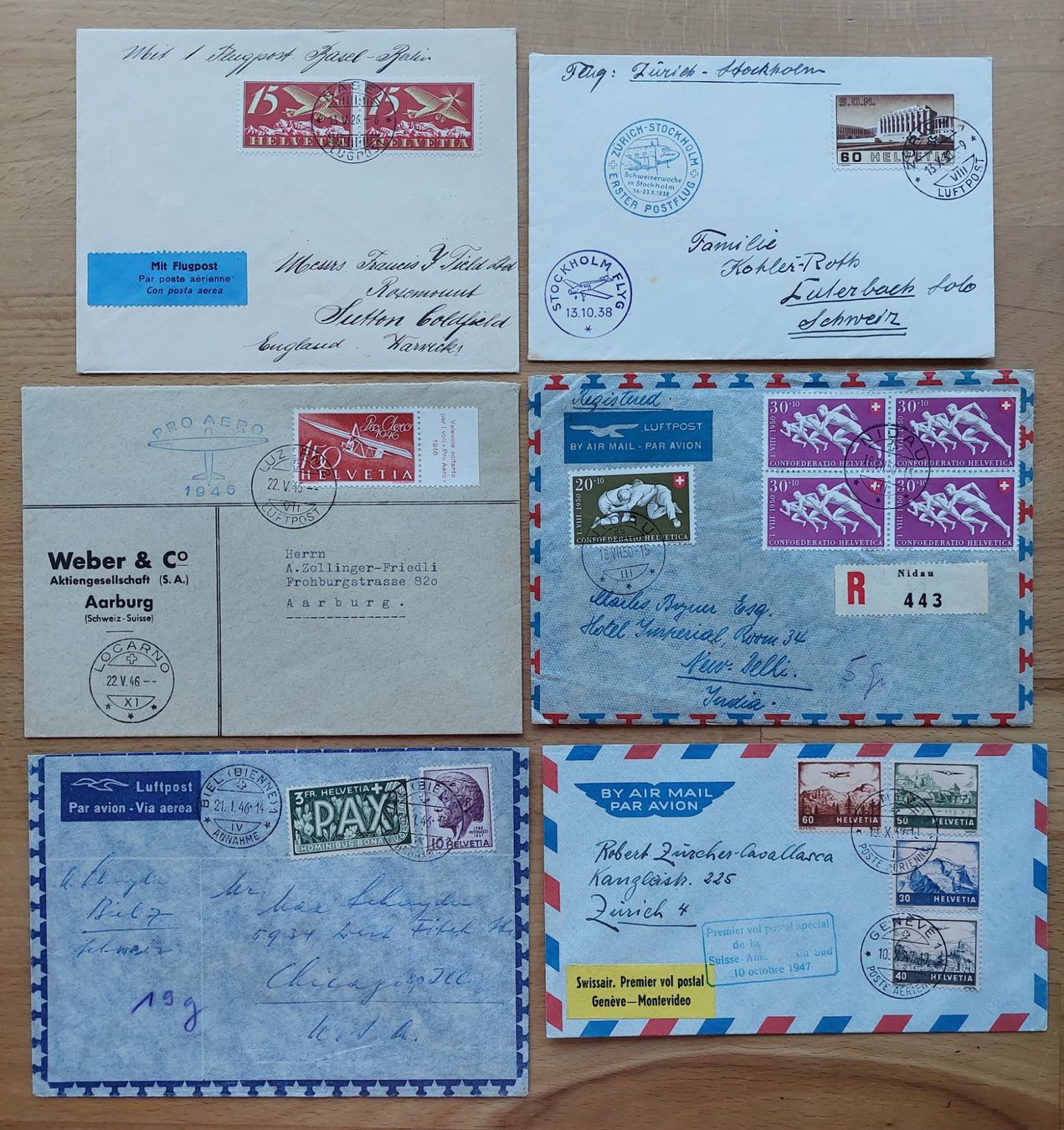 Alle Briefmarken: Flugpost-Briefe – Gebraucht aus Obfelden von Foto_Bild_Kunst_Buch 4