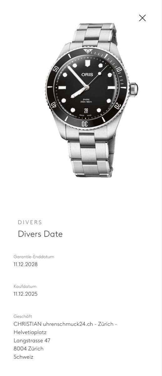 Oris Montres: Oris Divers Date 39mm mit Garantie – Neuf (Voir description) à Frenkendorf par RAJN 8