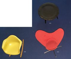 3 Vitra Miniaturen Möbeli 1:6 defekt ohne Booklet/Verpackung