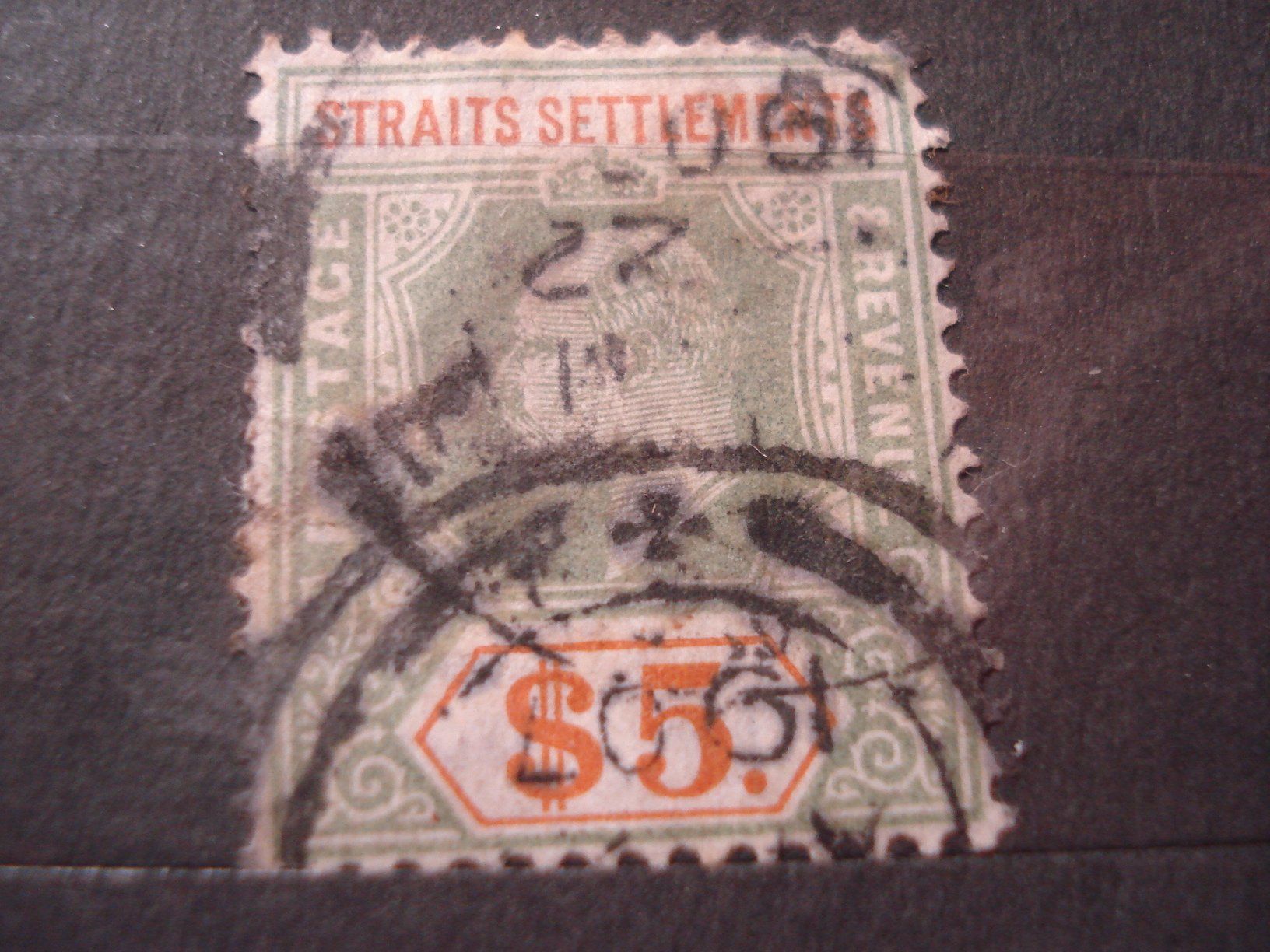 Tutti i francobolli: alte Marke Straits Settlement, 5 Dollar, o – Usato da Niederwil AG venduto da morostahu