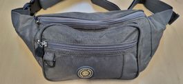 Graue Bauchtasche mit 4 Fächern Neu