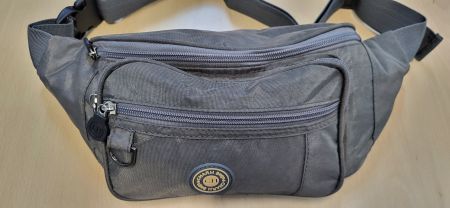 Graue Bauchtasche mit 4 Fächern Neu