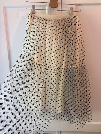 Tulle Cream dotted Skirt
