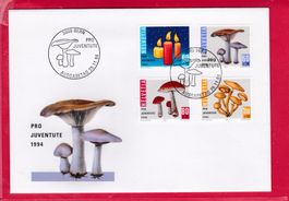 1994, FDC, SATZ, WEIHNACHTSMARKE PILZE, 28.11.1994