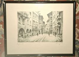 Stich von Lugano Stadt