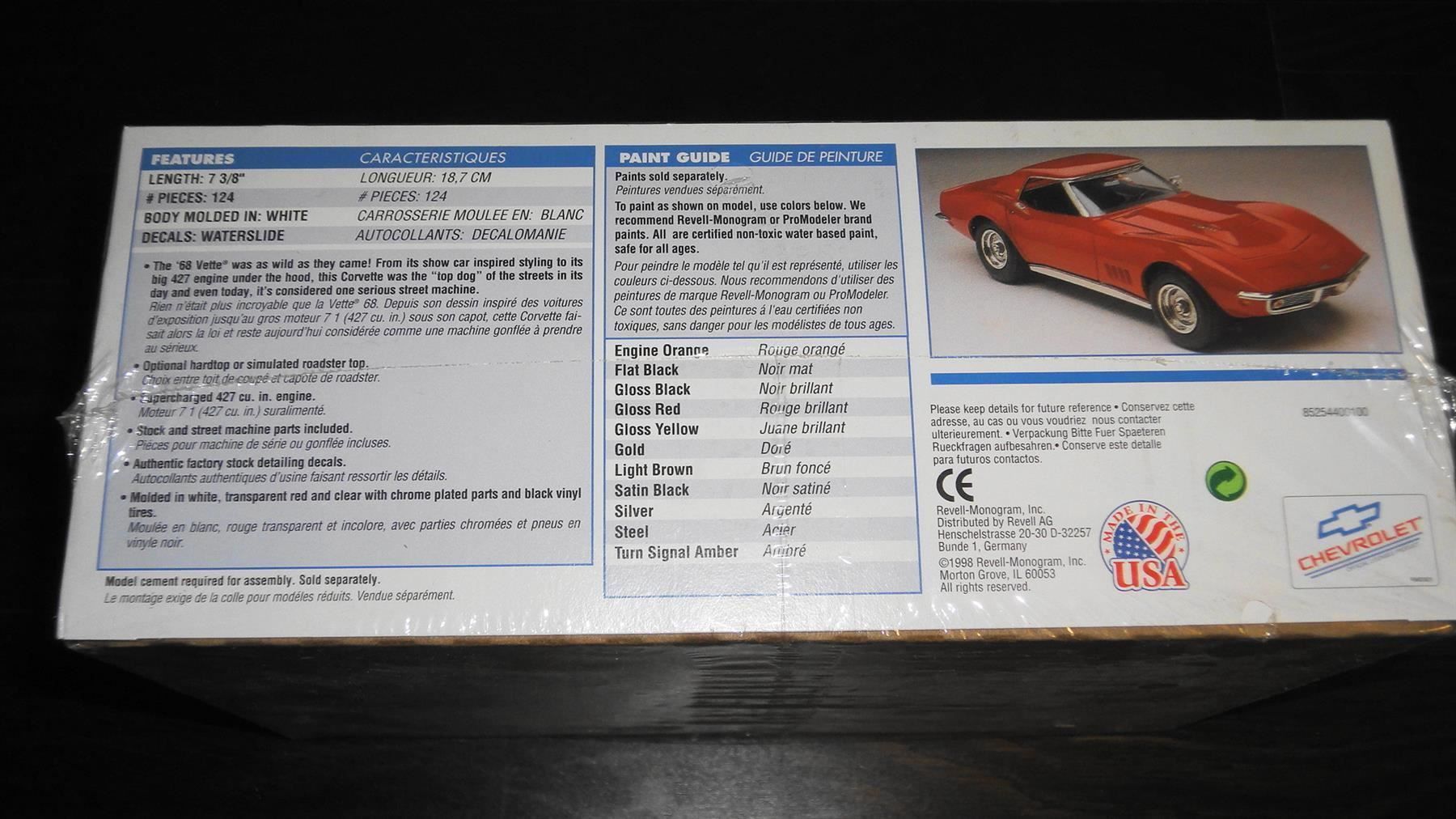 Revell Modellbausätze & Standmodelle: REVELL '68 CORVETTE ROADSTER 1:25 – Neu und originalverpackt aus Frümsen von Malibu69 1