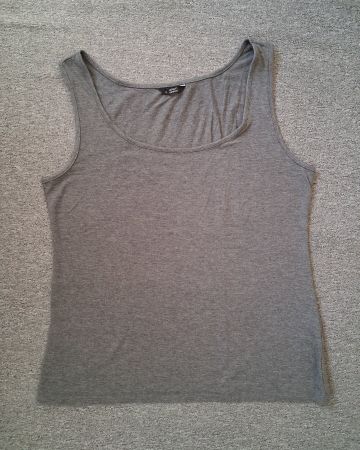 Neuwertiges Damen Top/ Unterhemd grau, XL, Baumwolle