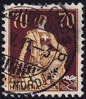 1908, Helvetia mit Schwert Nr. 114, sauber entwertet.