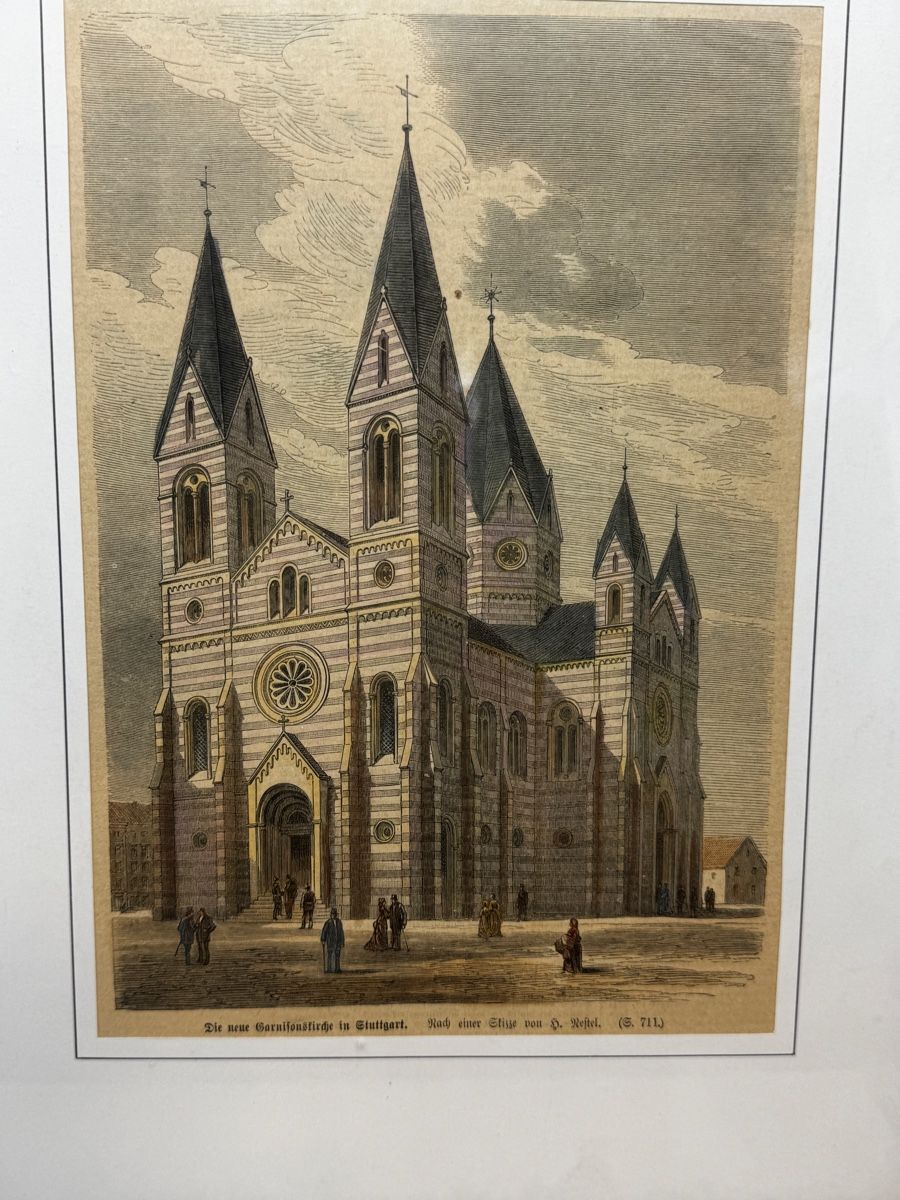 Foto & Immagini: Historischer Stich Stuttgart Garnisonskirche, alt & gerahmt, – Usato da Schlieren venduto da Eldi84 1