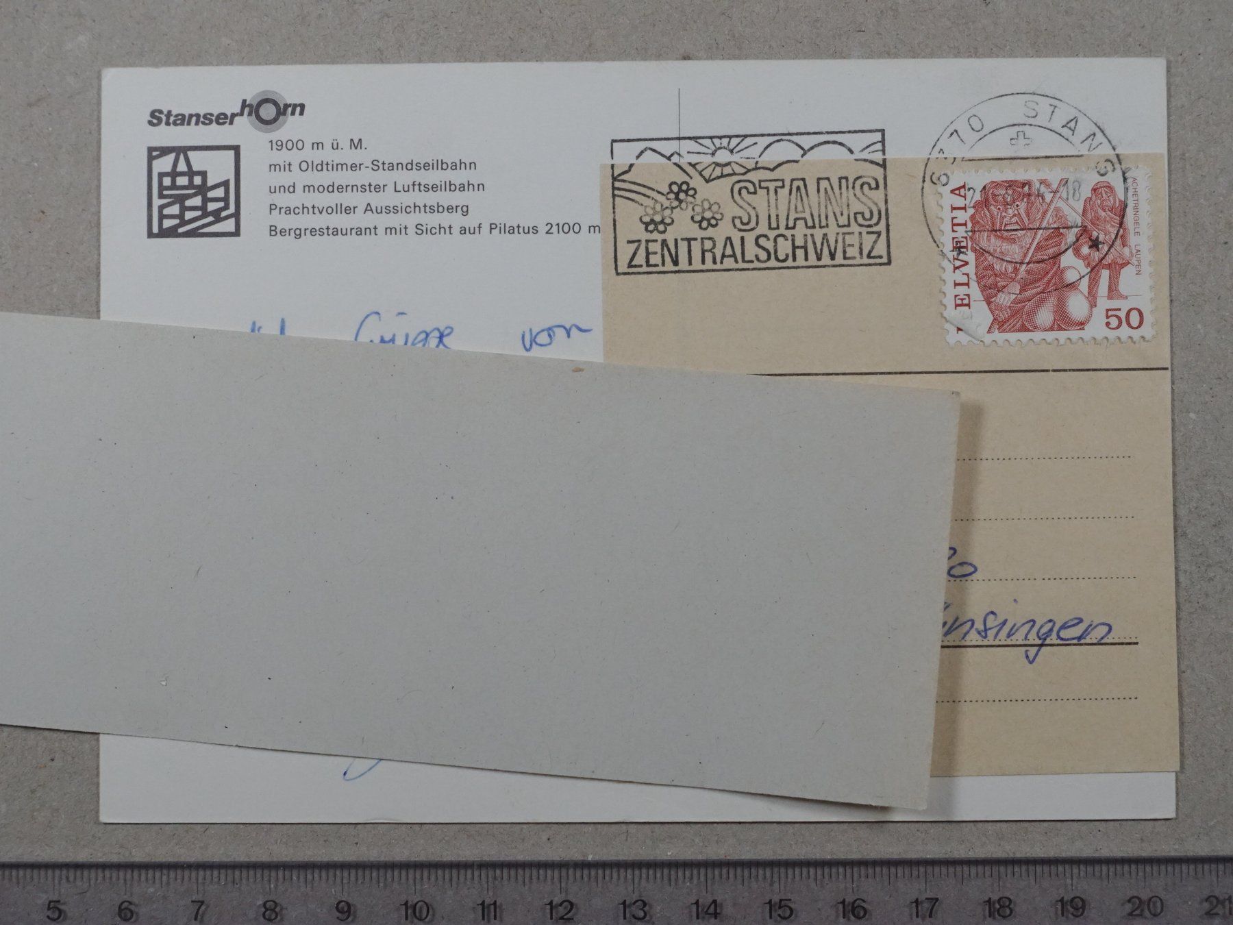 Cartoline postali: Stanserhorn, Stans, 1984 – Usato da Lenzburg venduto da fh1 1