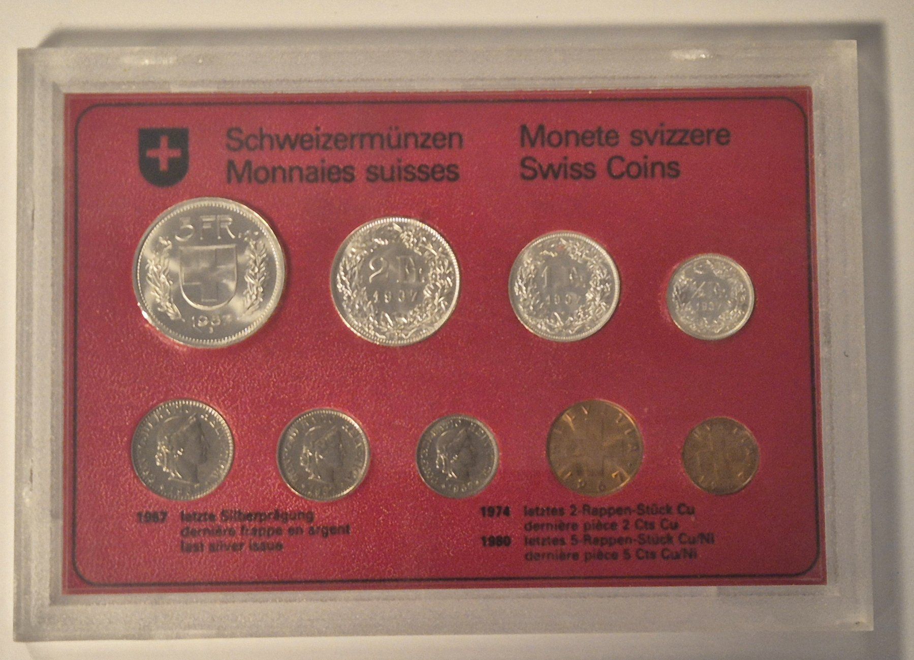 Tutti le monete: Schweizer Münzsatz 1967  Silber   ab 1 Fr. !! – Difettoso da Luzern venduto da Vreneli_1