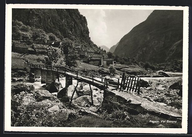 Cartoline postali: Cevio, Reseto, Holzbrücke im Bavonatal – Usato da Berlin venduto da bartko-reher