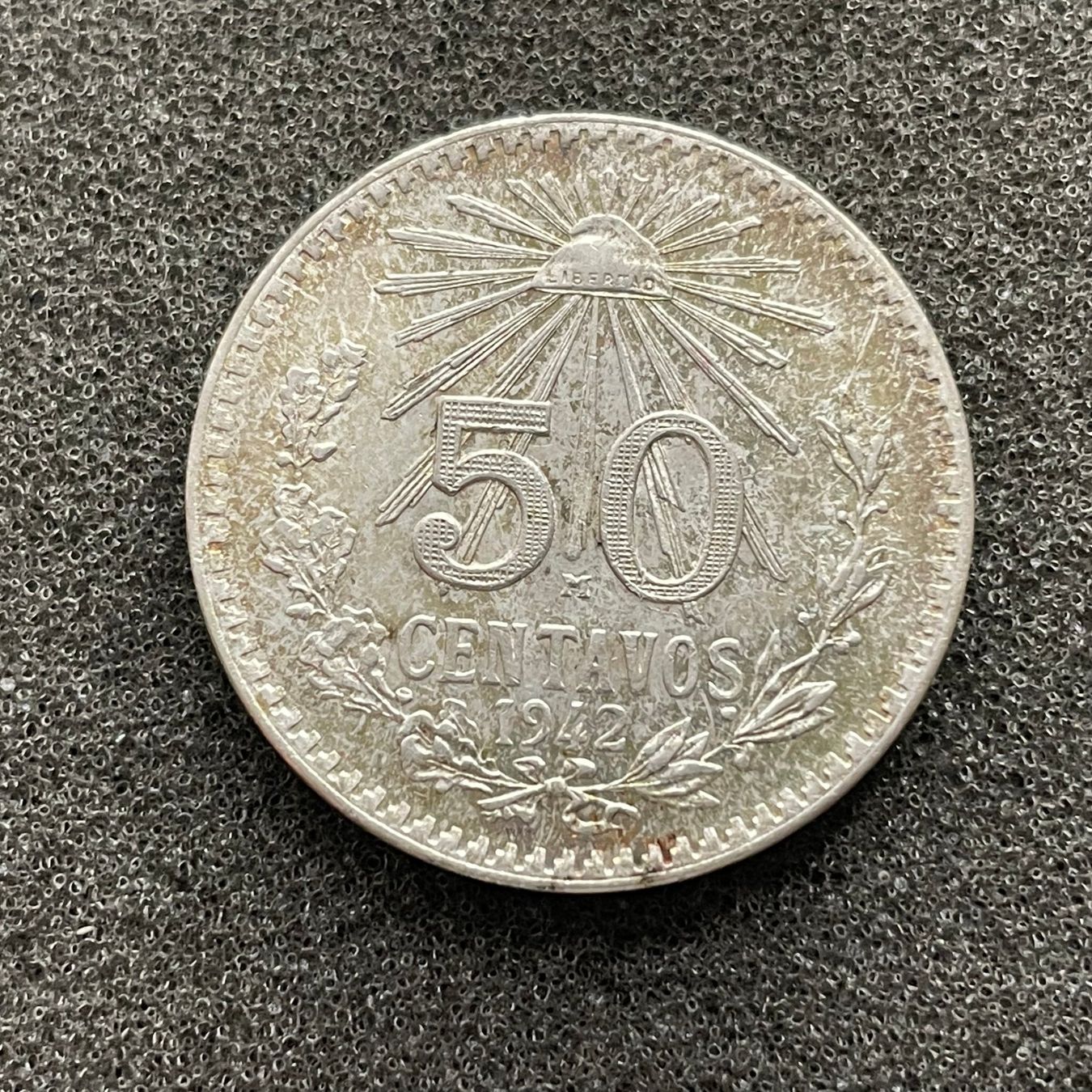 Tutti le monete: 50 Centavos Silber Mexiko 1942 -unc – Usato da Reitnau venduto da tb-muenzen 1