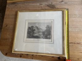 Kupferstich Interlaken gerahmt guter Zustand 35x32 cm