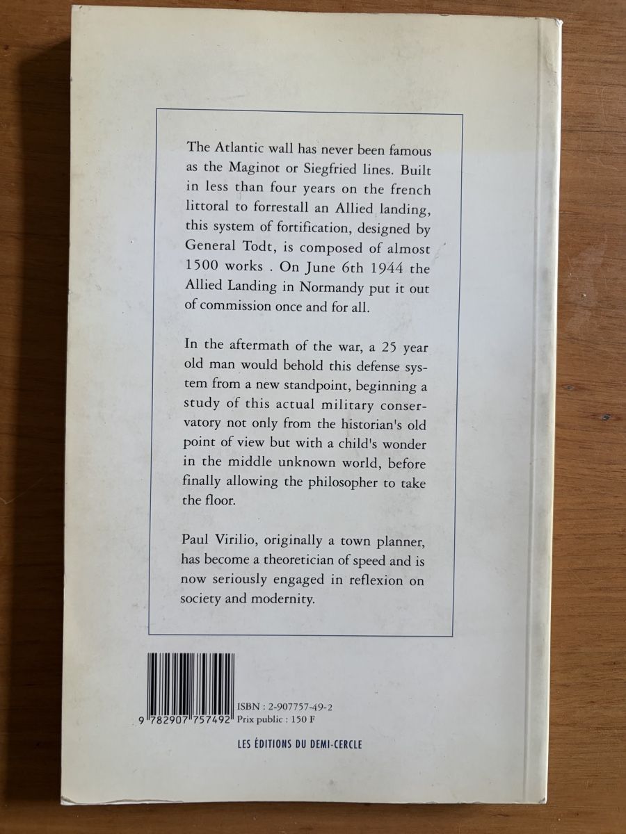 Libri: Bunker Archeology - Paul Virilio – Usato da Basel venduto da Konix 3